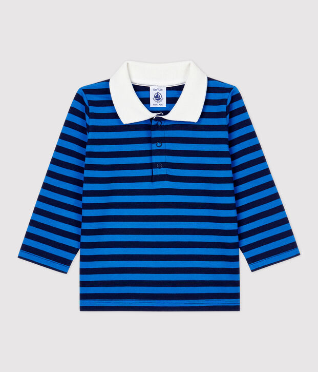 Babies' Cotton Polo Shirt blue/blue